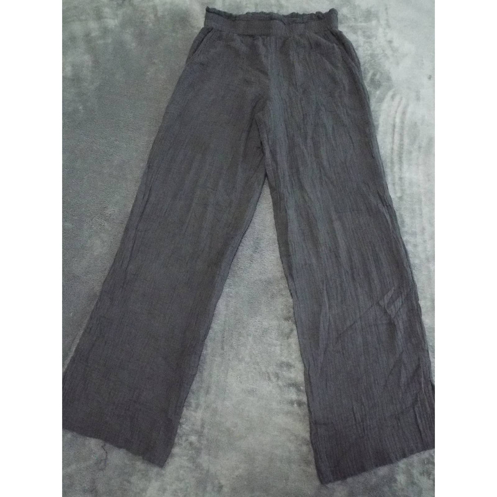 Rails Black Wide-Leg Crinkle Pants